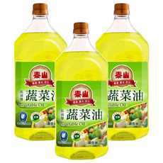 泰山 低油爆 蔬菜油, 2L, 3瓶