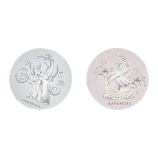 收納王妃 插畫公主系列 硅藻土杯墊 圓 2件組, 花朵馬車 粉色 + 藍色, 1組