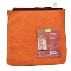 UdiLife 優的生活大師 百研 雙色吸水魔布 廚房擦拭布 12入, 32 x 32cm, 1包