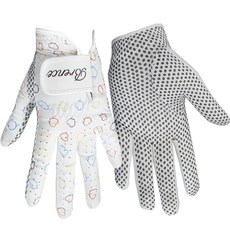 Brence 女性愛心B設計矽膠高爾夫手套 (雙手), 1套, 白色