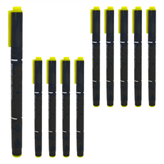 ZEBRA 斑馬牌 環保螢光記號筆 雙頭 WKCR1-Y OPTEX CARE, 黃色, 10支