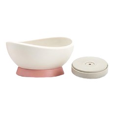 FLYTTA 寵物吸盤碗/杏桃奶油粉，400ML 耐熱溫度130°C, 1個