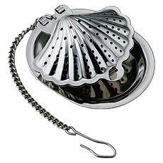 SALUS 佐藤金屬 懸掛式濾茶器 貝殼 57 x 45 x 20mm, 鋼鐵銀, 1個