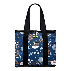 Adam dog 阿丹狗 加厚花漾鋁箔牛津布保冷包, 藍色花鳥, 1個