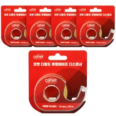 comet 多用途透明膠帶膠台組, 5組, 混色