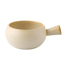 WANDU 瓦讀日式粗陶調味碟6吋 窯變暖白 日式餐具 盛裝醬料、小菜, 1個