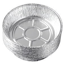 鋁箔烤盤 9寸圓形 拋棄式免洗烤肉盤 適用於烤箱氣炸鍋, 1組