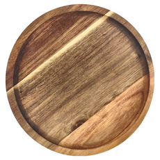 日式餐具 相思木圓盤 實木托盤, 20cm 180g, 原木色, 1個