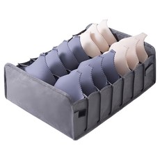 小麥購物 可摺疊透氣分格收納袋 7格, 1個, 灰色