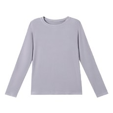 撞色拉格蘭長袖打底衫 - 輕烟紫, M