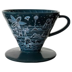 HARIO 好璃奧 太平洋左岸台東咖啡 2023聯名款 探索台東V60濾杯 1~4杯, 1個, VDC-02-TTB