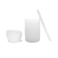 BUMKiNS 白金矽膠吸管杯，含杯蓋, 1組, 灰色, 210ml