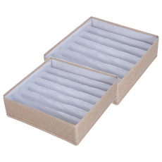 Warm House Decor 暖和家居 北歐衣物分隔收納盒7格 W0246 2個, 米色, 1組