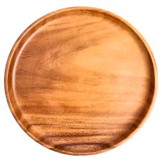 HOLA 和樂家居 艾禮思洋槐木平盤, 圓型原色 木色, 1個