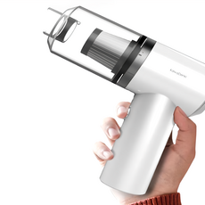 KawaDenki 車家用無線手持吸塵器，45W大功率，4500pa大吸力，2000mAh電池, 白色