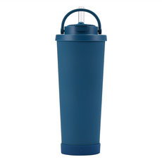 不鏽鋼雙飲口保溫杯 830ML 304不鏽鋼材質, 湖水藍, 1個