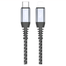 TOTU 拓途 CB-5系列 PD Lightning-Type-C iPhone 鋁合金編織快充線, 1m, 灰色, 1條