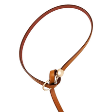 真皮牛皮女士細腰打結腰帶 紅色/黑色/白色/駝色/咖色, 帶長105 x 帶身寬1cm