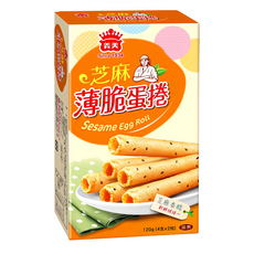 義美 芝麻薄脆蛋捲, 120g, 1盒