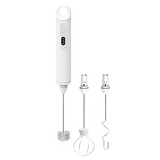 YUNMI 手持全自動奶泡打發器 奶泡打泡器 攪拌器 打蛋器, 1個, 白色