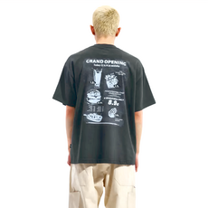 BOHRHOO 美式菜單印花 短袖, 深灰 M