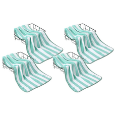 珊瑚絨毛巾, 35 x 75cm, 綠色, 4條