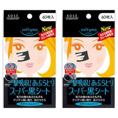 KOSE 高絲 softymo 絲芙蒂 黑炭吸油面紙, 60張, 2包