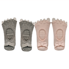 NICOFUN 愛定做露趾瑜珈襪 女襪 2雙入 腳背鏤空透氣 舒適止滑