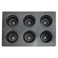 Unopan 屋諾 800不沾系列 6連咕咕霍夫模 不粘, 300 x 200 x 33mm, 1個