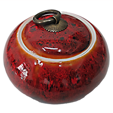 古典陶藝銅環茶葉罐, 窯變款, 古詩款, 1個