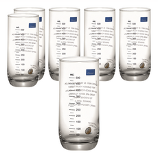 Ocean Glass Juice&Health 刻度花杯 625ml, 透明色, 6個