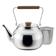MIYAZAKI 宮崎製作所 MiyAco紅茶壺 不鏽鋼 附濾網, 銀色, 700ml, 1盒