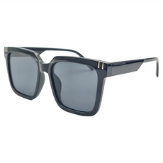 ALEGANT 小個性線條感方框/UV400太陽眼鏡, 仲夜黑, 147 x 146 x 50mm