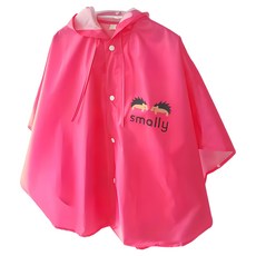 moremerry 斗篷式兒童雨衣，尼龍布材質, 莓果紅, L