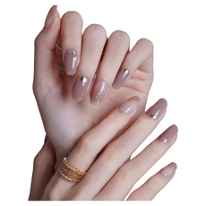 GLOSSYBLOSSOM 凝膠美甲貼 28片裝, 摩登摩卡, 1組
