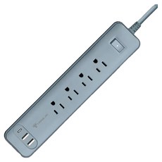 HONG JIN 宏晉 全方位 4+3防雷擊延長線 248 x 53 x 28mm 390g, 1.8m, 鋼鐵灰, 1條