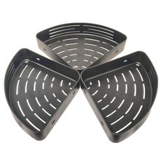 浴室免打孔三角置物架 三層ABS, 黑色, 1個