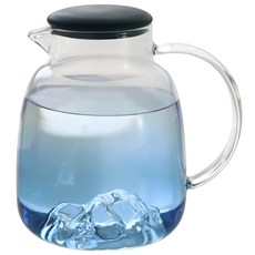 JUST HOME 耐熱玻璃壺, 藍色山形, 1.7L, 1個