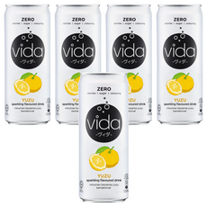 vida 氣泡飲 柚子風味 325ml*5罐, 零卡零糖，清爽解渴，享受氣泡帶來的暢快感受