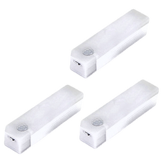 LED磁吸人體感應燈10cm USB充電, 暖光, 3個