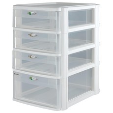 livinbox 魔法收納力A4玲瓏盒, 半透明視窗設計, 大容量設計, 防水PP材質, 白, 1個, 4格