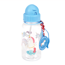 Rex LONDON 兒童Tritan吸管水瓶 RL27905 水瓶7 x 19cm + 掛繩7cm 94g, 獨角獸, 500ml, 1個