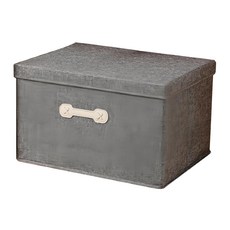 加厚手提可堆疊牛津布收納儲物箱 45L, 竹炭灰, 46 x 36 x 28cm, 1個