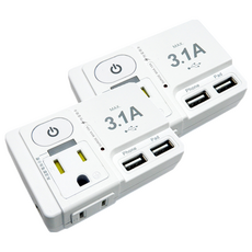 安全達人 1開2插3P+2P+3.1USB插座, 防雷擊, PTP高溫自動斷電, 兒童保護蓋, R-81LC, 2個, 8.4cm