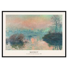 菠蘿選畫所 莫內 拉瓦庫爾的夕陽 AVAR3428B, 黑色