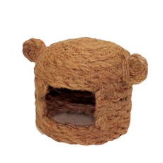 mini Animan 天然黃麻倉鼠屋 無底, 10x13x10cm, 冬暖夏涼，通風舒適, 居住啃咬兩功用, 1個