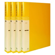 MiDAS HYUNPOONG 可加頁A4事務檔案夾 40頁, 黃色, 4本