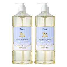 Fees BEBE 嬰兒柔護洗髮沐浴精 棉花香, 600ml, 2瓶
