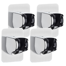 壁貼式蓮蓬頭座 Set 4 材質電鍍ABS 標準接口 耐水性強, 銀色