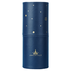 AMORTALS 爾木萄 專業彩妝收納桶 簡潔圓筒造型 質感防水PU材質 細膩車線燙金星空圖案, 1個